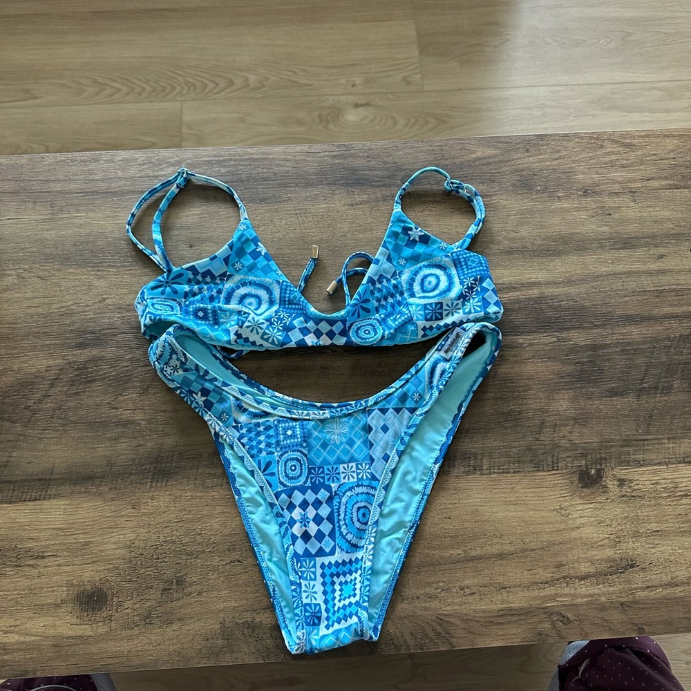 Blue Blackbough Bikini Set S M